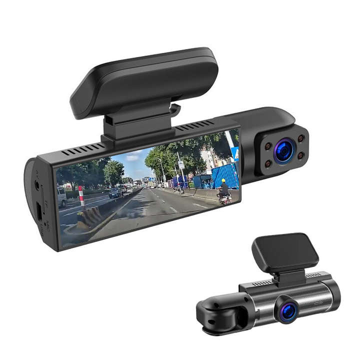 Dash Cam 3.16in Night Vision Dual Lens Car DVR Recorder Front Inside Camera Get