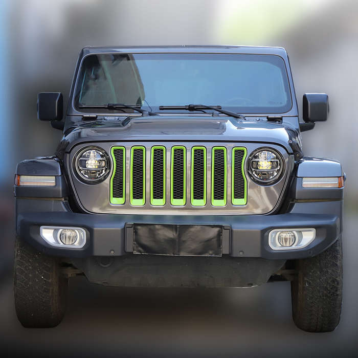 7pcs Front Grille Grill Insert Cover Trim Kit fit for Jeep Wrangler JL 2018-2021
