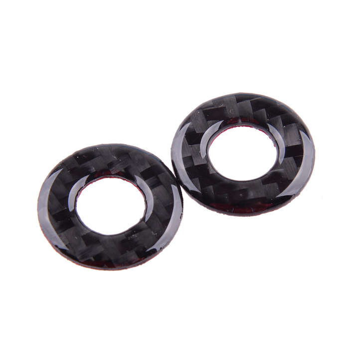 2x Interior Door Lock Cover Decor Carbon Fiber Fit For Dodge Challenger 2008-14