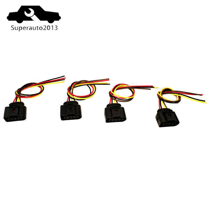 4X Ignition Coil Connector Wire Harness Plug Wiring For VW Jetta Passat Audi New