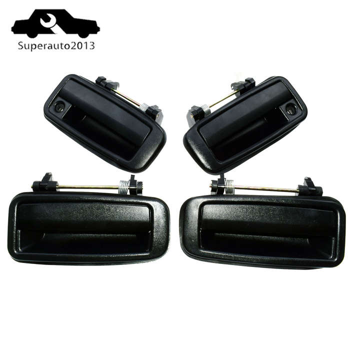 4X Outside Door Handle Front Rear Left Right Black For Toyota Corolla 88-92 New