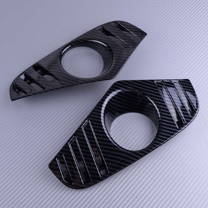 Pair Carbon Fiber Look Front Fog Light Lamp Cover Fit for Toyota RAV4 2019-2020
