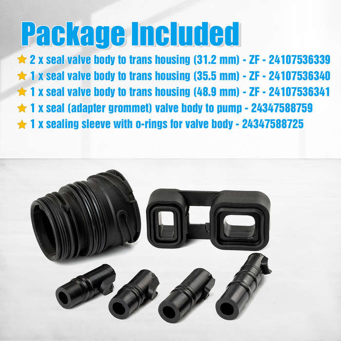 6HP19 6HP21 6PCS Valve Body to case Sleeve Seal kit Mechatronic Kit For BMW