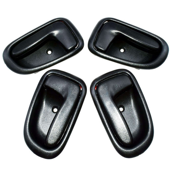 4PC Front Rear Left Right Inner Door Handle Black For Toyota Corolla Geo Prizm