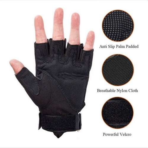 # 5 - Black Glove Half Finger with ventilation
