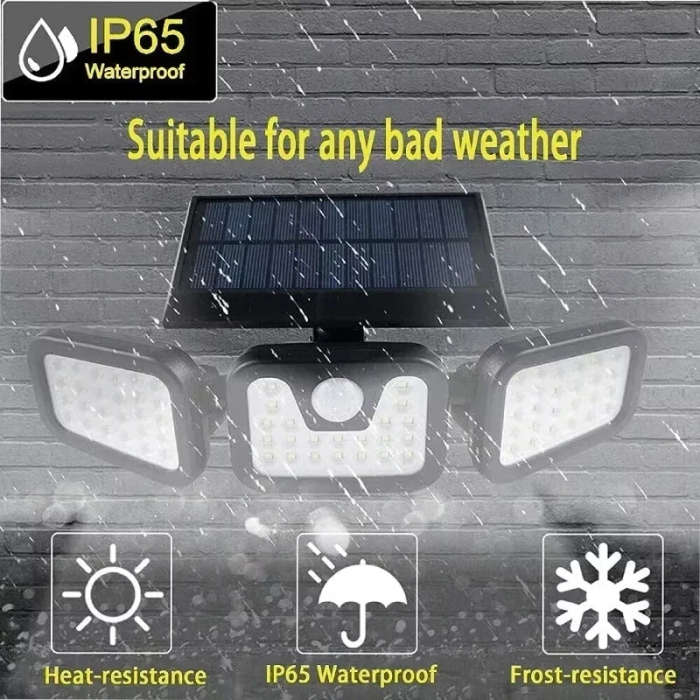Split Solar Wall Lamp 3 Head Solar Wall Light Outdoor Security Lamp