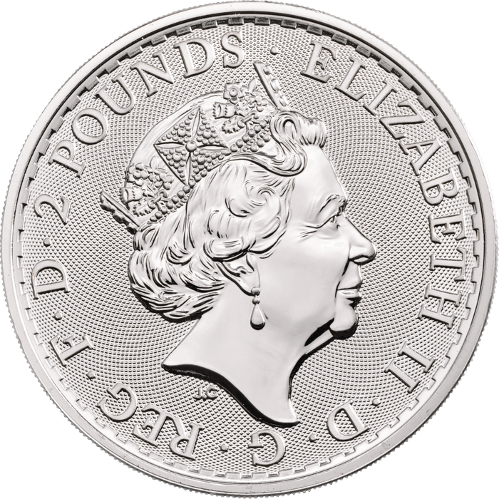 Uncirculated 1 oz SILVER Britannia COIN in Direct Fit Air-Tite Coin Protector