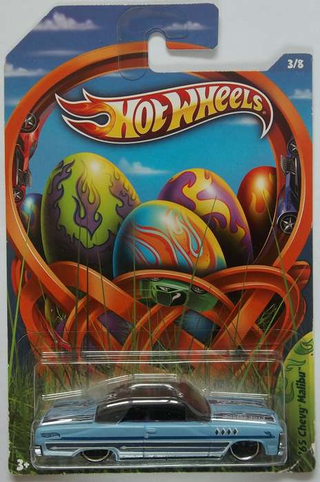 Hot Wheels EASTER 1965 Chevy Malibu (METAL BASE) - 2013 Similar Scale to Matchbox HOTWHEELS