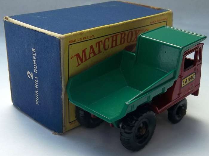 Matchbox Lesney 1-75 Series Regular Wheels #2 Muir Hill Dumper BOXED Made in England 1961 Vintage