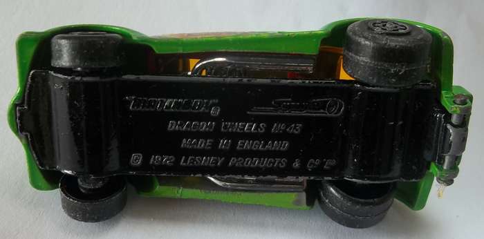 MATCHBOX Lesney Superfast #43 Dragon Wheels Volkswagen BEETLE ENGLAND VW 1971 Vintage