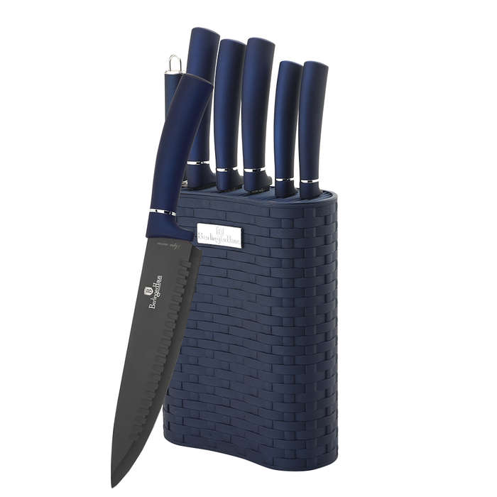 Berlinger Haus 7 Pieces Marble Coating Knife Set + Stand - Aquamarine (READ DESCRIPTION)