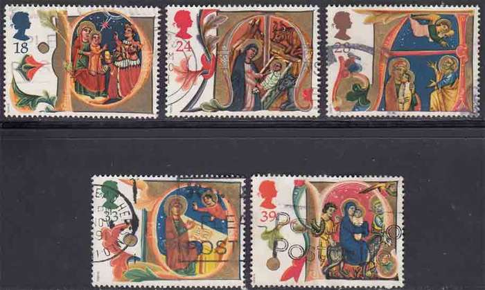 Great Britain Elizabeth II - 1991 - Venetian manuscript Letters - Christmas - Complete Set