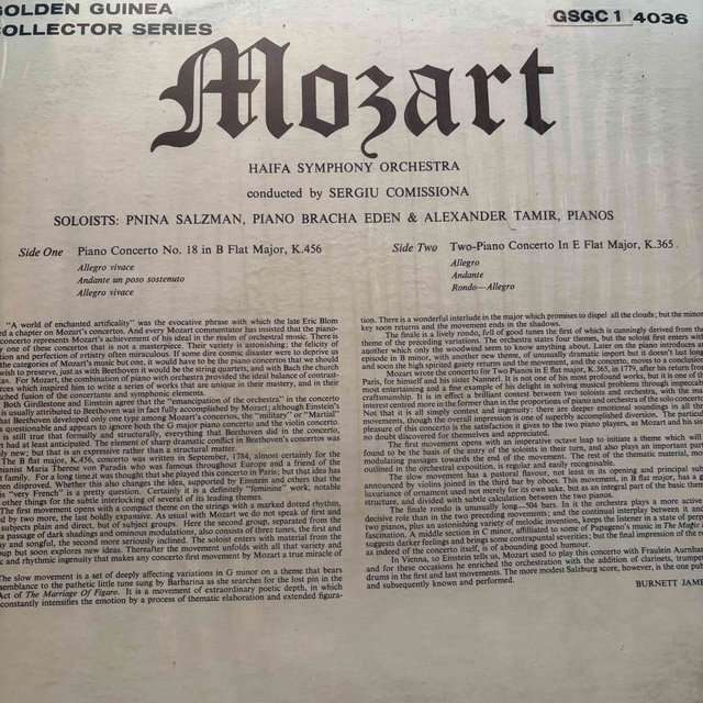 Mozart : Piano Concertos (Golden Guinea Collector Series) : LP Cond. = VG