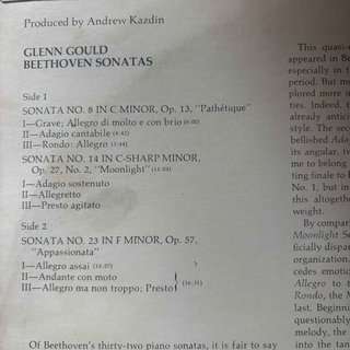 Glenn Gould : Beethoven Sonatas : LP Cond. = VG