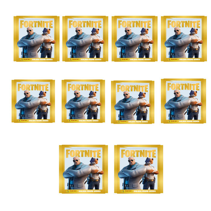FORTNITE GOLDEN FRAME STICKER 10 PACK BUNDLE - 60 STICKERS