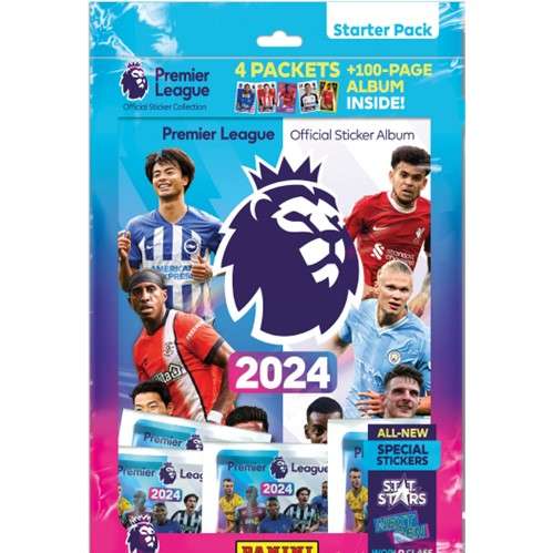 ENGLISH PREMIER LEAGUE SOCCER STICKER STARTER SET - ALBUM, 20 STICKERS