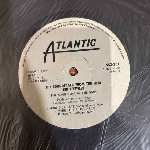Led Zeppelin : The Song Remains the Same (Soundtrack) : LP Cond. = VG No Sleeve