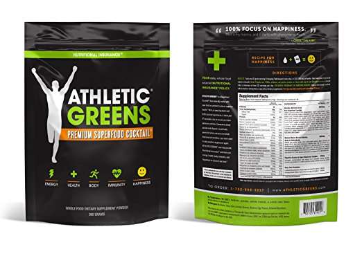 Athletic Greens Premium Green Superfood Cocktail - Complete Greens Powder Greens Supplement herba...