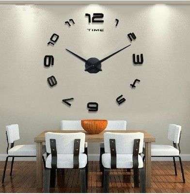 *LOCAL STOCK* Luxury Large 3D Wall Number Clock Modern Living Room DIY Home Art Design Black