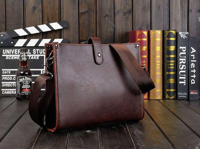 *LOCAL STOCK* Men Crazy Horse PU Leather Business Messenger Shoulder Bags Briefcase Bag Handbag
