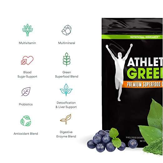Athletic Greens Premium Green Superfood Cocktail - Complete Greens Powder Greens Supplement herba...