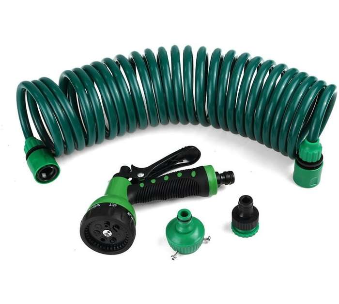Spiral Expandable Garden Hose Pipe - 15m With Attachments