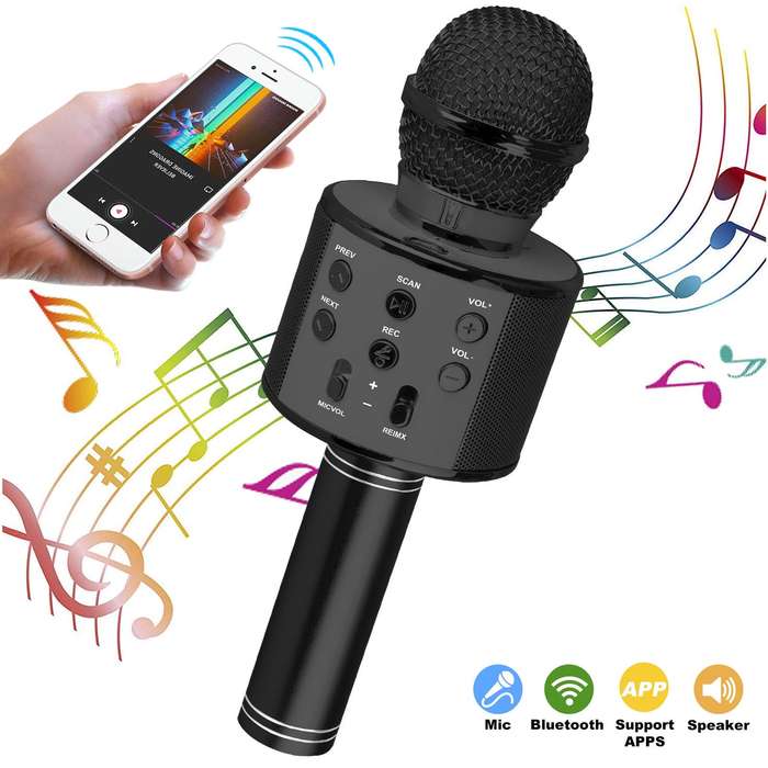 Wireless bluetooth karaoke microphone