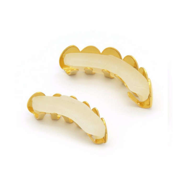 Teeth Grillz Hip Hop Classic Gold Plated Upper & Lower Grillz