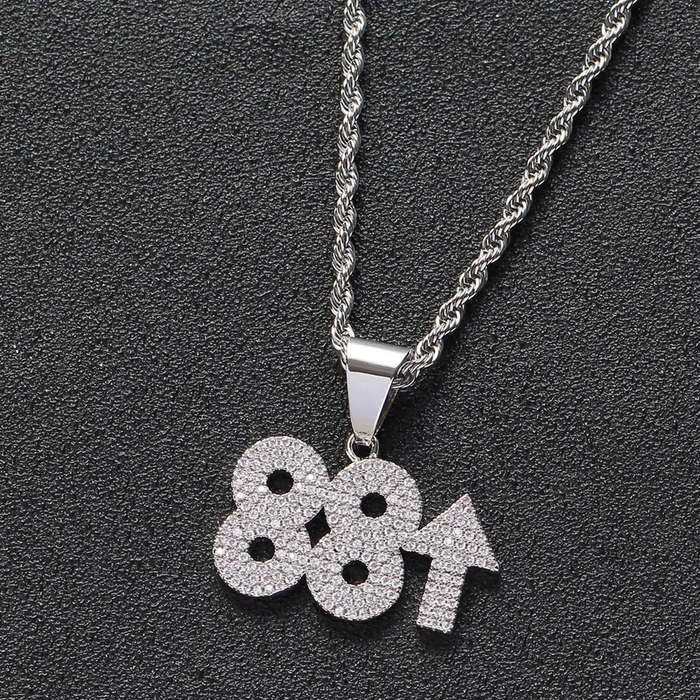 88Rising Silver Plated CZ Diamond Fashion Pendant &amp; Necklace