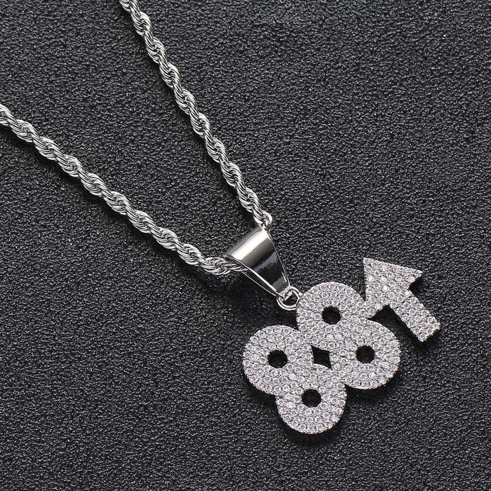 88Rising Silver Plated CZ Diamond Fashion Pendant &amp; Necklace