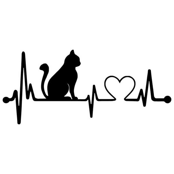 Cat lover pulse sticker decal