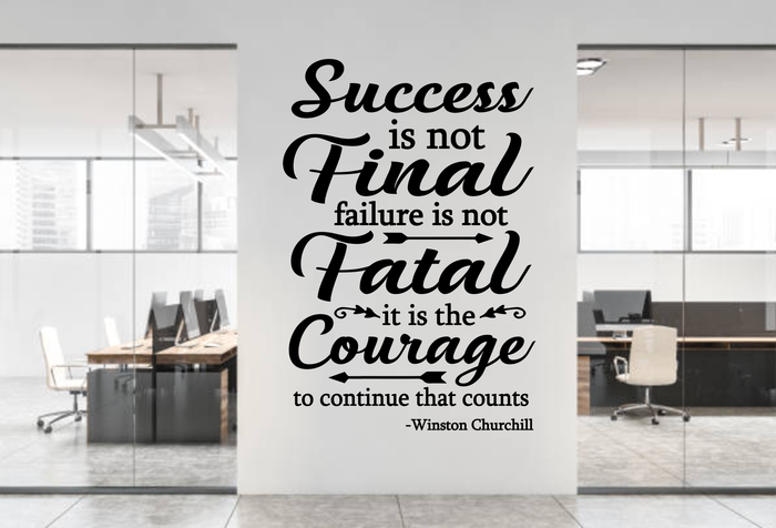 Famous quotes wall decals : Success is not final failure is not fatal