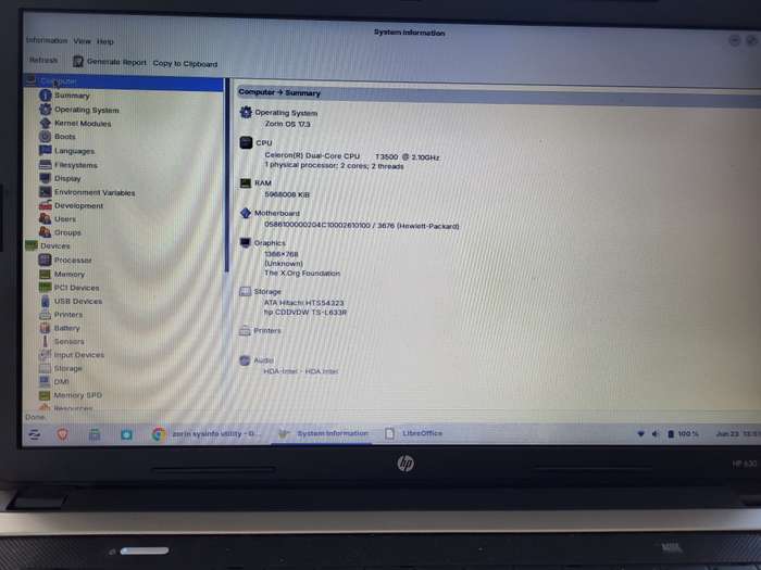 HP 630 T3500 Laptop 4mb RAM , 500Gb Hdd
