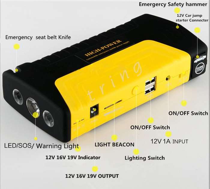 New multifunction jump starter and air compressor