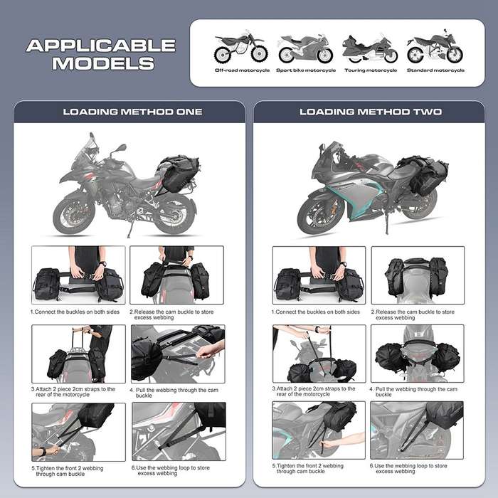 RHINOWALK MT1428BK Waterproof Motorbike Two Side Saddle Bag Motorcycle Luggage Pannier Storage Bag