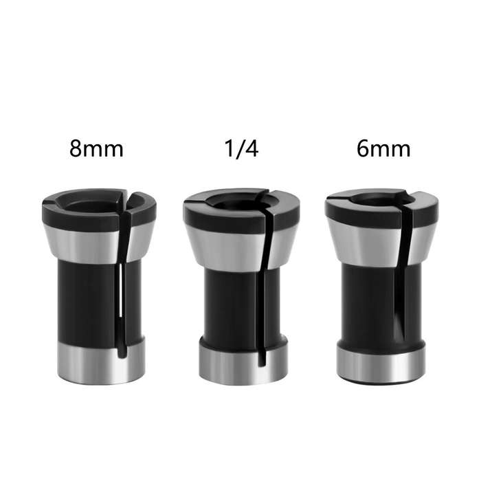 3PCS Router Collet Chuck 6mm 6.35mm 8mm Engraving Trimming Machine Clamping Adapter Converter for Wo