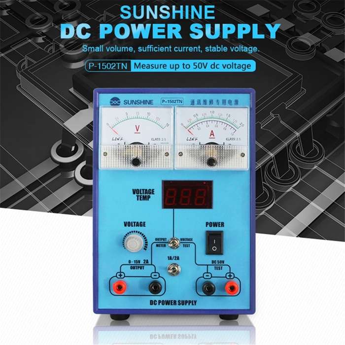 SUNSHINE P-1502TN DC Power Supply Adjustable Constant Temperature Voltage / Current Measurement for