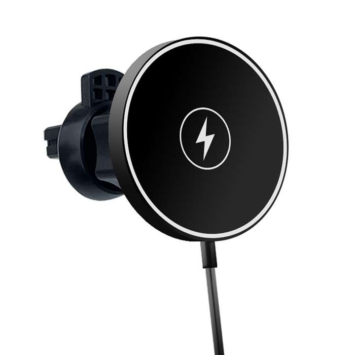C12 15W Car Magnetic Wireless Charger Air Vent Mount Phone Fast Charging Bracket for iPhone 14 / 13