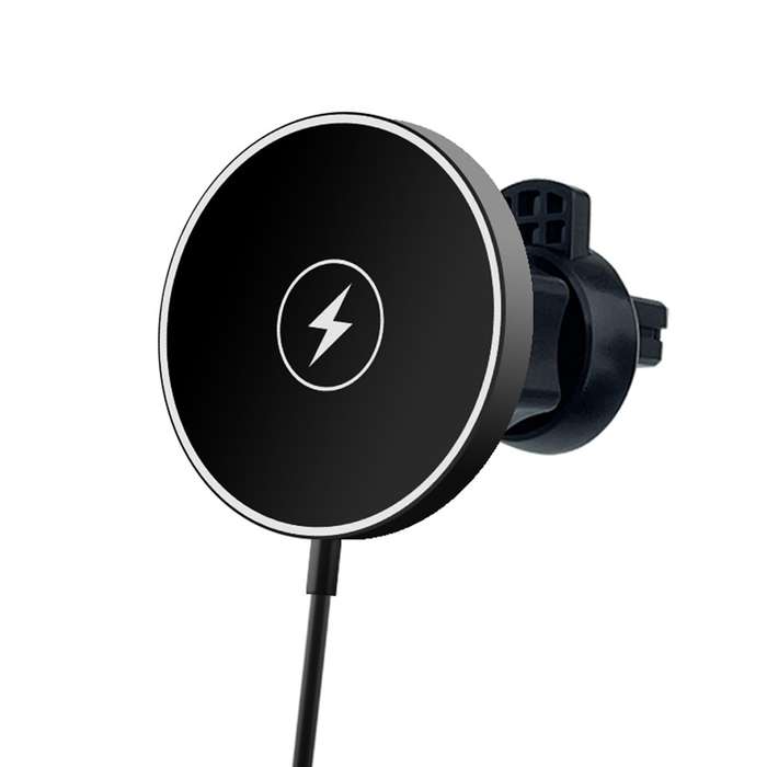 C12 15W Car Magnetic Wireless Charger Air Vent Mount Phone Fast Charging Bracket for iPhone 14 / 13