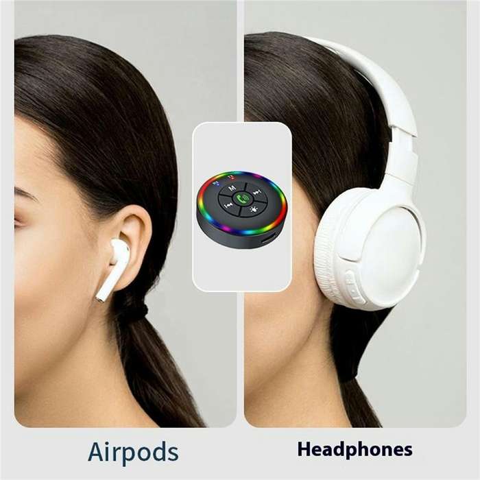 Q10 2-in-1 Bluetooth 5.3 Wireless Transmitter / Receiver MP3 Player Adapter with Colorful Atmosphere