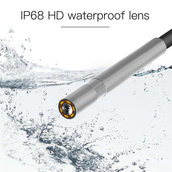 P10 2m Hard Wire 3.9mm Lens 1080P HD Endoscope for Cars 2.8" IPS Screen Piping Inspection Camera