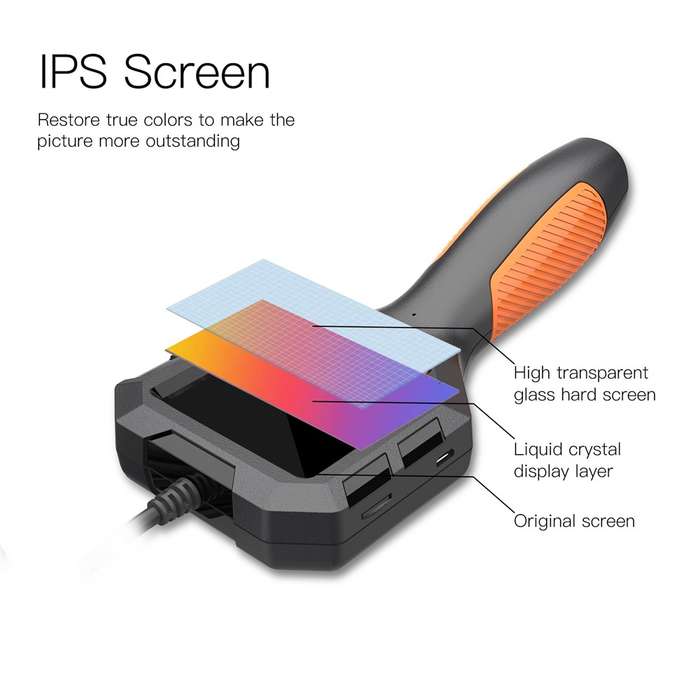 P10 2m Hard Wire 3.9mm Lens 1080P HD Endoscope for Cars 2.8" IPS Screen Piping Inspection Camera