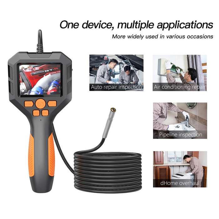 P10 2m Hard Wire 3.9mm Lens 1080P HD Endoscope for Cars 2.8" IPS Screen Piping Inspection Camera