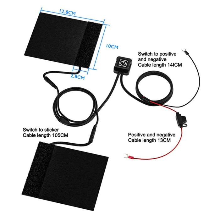 WUPP CS-974A1 12V Motorcycle Scooter Three Gear Temperature Control Electric Hand Grip Cover Heated