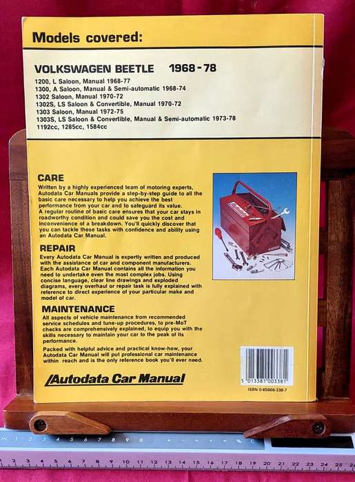 Autodata Volkswagen Beetle Manual 1968 - 1978 -`Simon Cowen & Tony Stuart-Jones