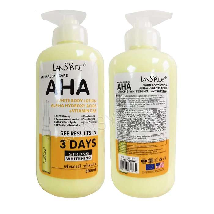 AHA Strong Brightening Body Cream Hydroxy Acid Vitamin C Whitening (500ml)