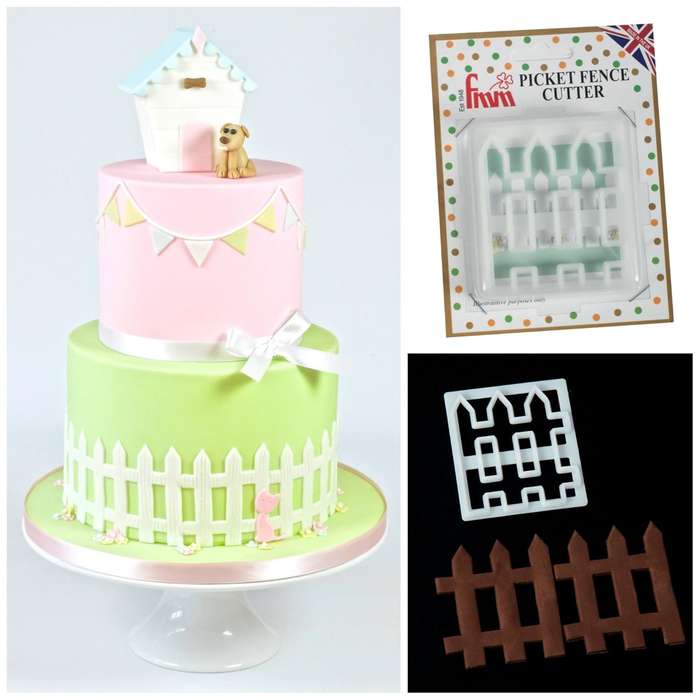 FMM Cutter Picket Fence Cake Icing Fondant Cutting Tool House Garden Decoration