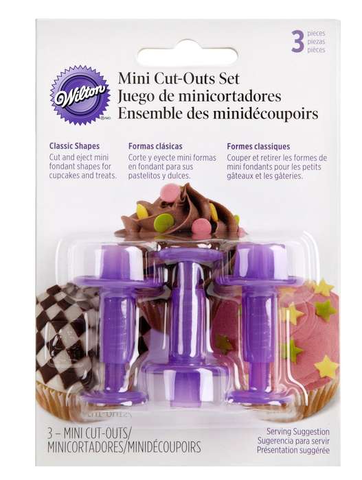 Wilton Mini Cut Outs Classic Shape Set Fondant Cupcake Decoration Accents Cutter