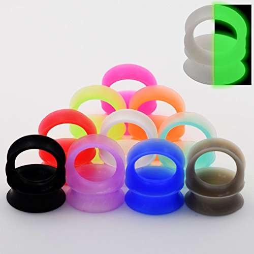 IU Mode 54PCS Silicone Tunnels Ear Gauges Tunnels Plugs Stretchers Expander 2g-3/4"