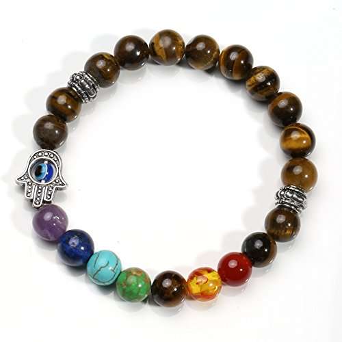 Milakoo 1-6 Pcs Evil Eye Bracelet Lava Stone Beads Essential Oil Diffuser Bracelet for Men Women